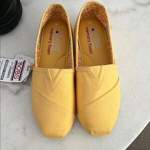 Skechers BOBS Yellow Memory Foam Slip-Ons